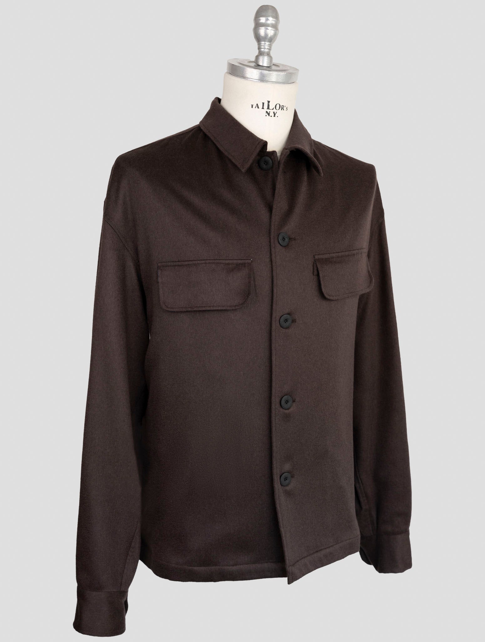 Kiton KNT Коричневая кашемировая рубашка – итальянская роскошная смесь