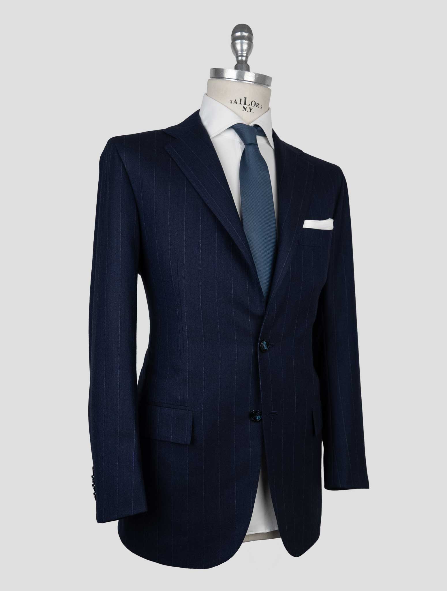 Kiton Dark Blue Virgin Wool Cashmere  Suit