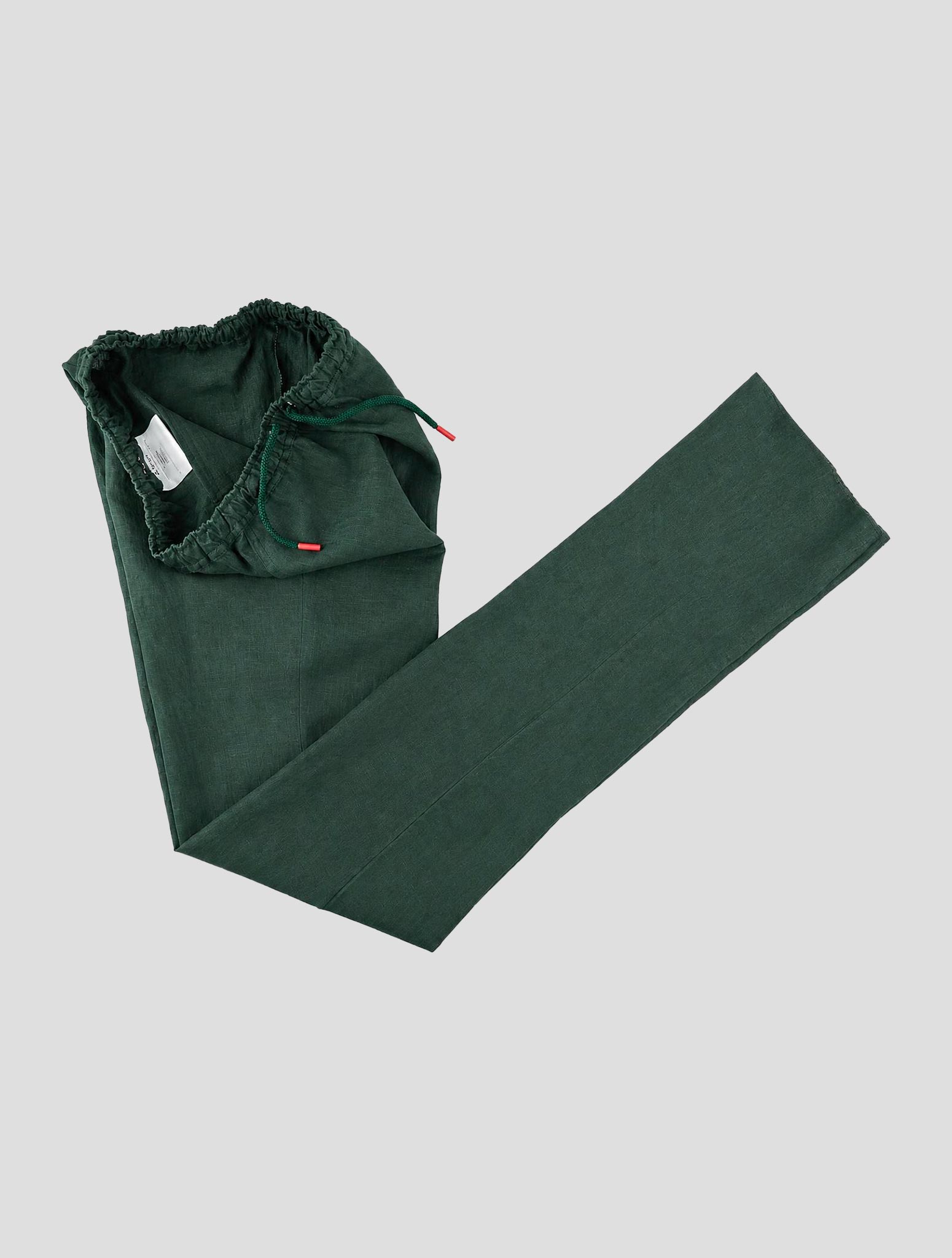 Зеленые льняные брюки Kiton