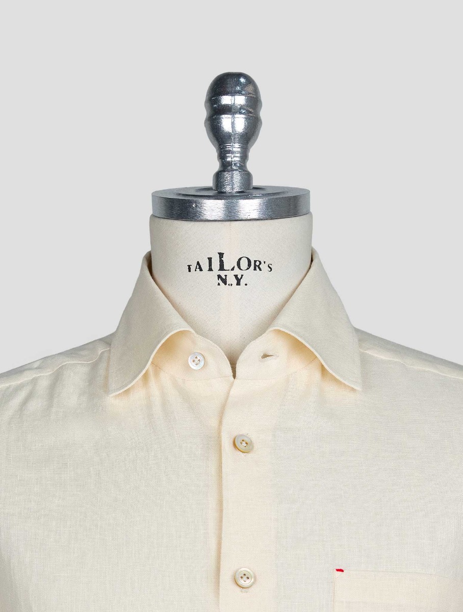 Kiton Бежевая льняная рубашка