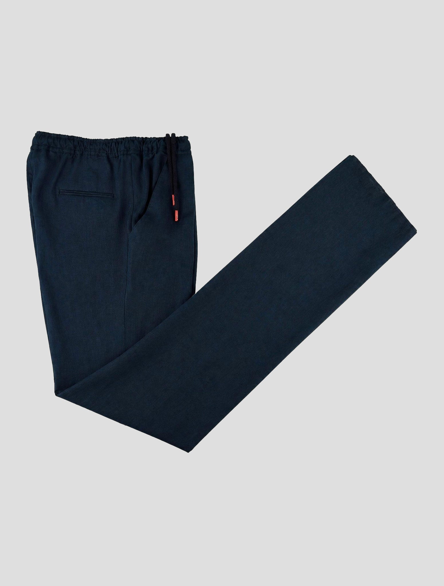 Kiton Синие льняные брюки
