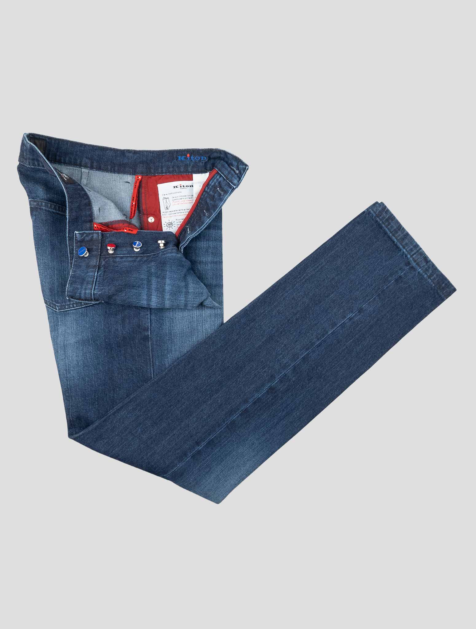 Синие хлопковые джинсы Kiton Ea